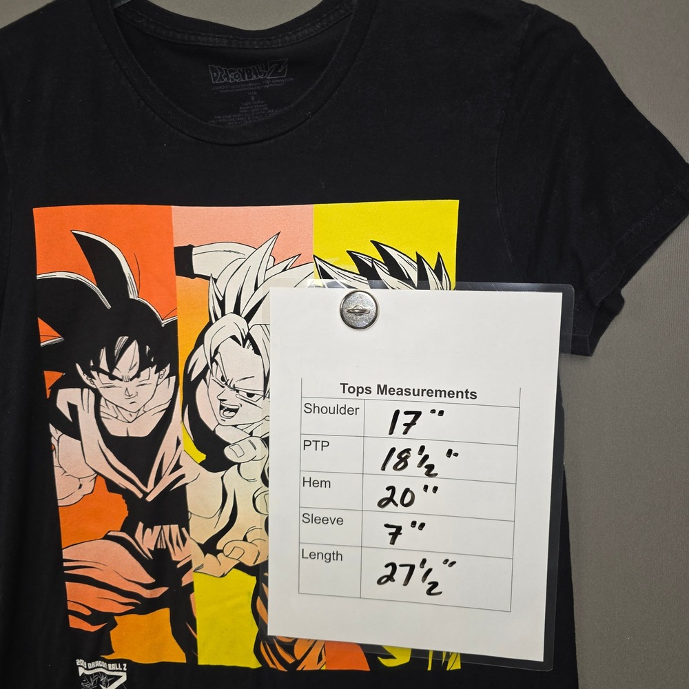 Dragon Ball Z T-Shirt Women's 30th Anime Anniv Goku Graphic Black Small - Picture 6 of 6